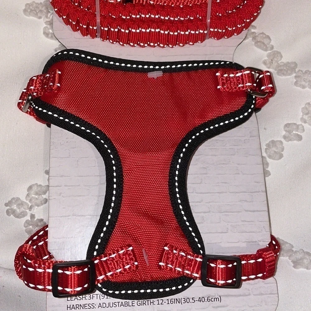 Red Pet Leash & Harness